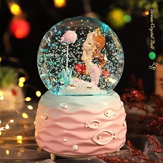 Boules à neige, boules à neige sirène avec musique, lumières led, décoration d'affichage