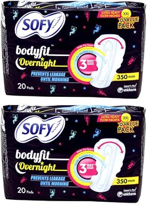 Lingettes hygiéniques de nuit sofy bodyfit - 20 unités