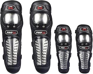 Ensemble de coudières et genouillères en acier inoxydable pour moto professionnelle, équipement