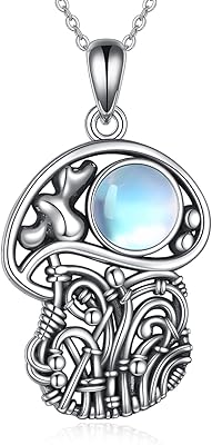 Collier méduse en argent sterling méduse pierre de lune pour femmes bijoux colliers
