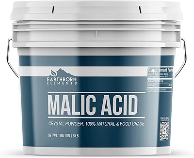 Poudre d'acide malique earthborn elements, seau de 1 gallon, utilisation dans les aliments