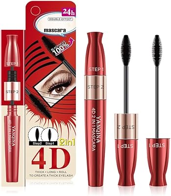 Mascara pour cils en fibre de soie 4d 2 têtes de brosse