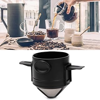 Filtre à café portable réutilisable en acier inoxydable, filtre à café conique