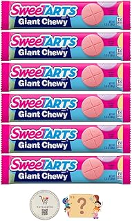 Bonbons nostalgiques géants à mâcher sweettarts (paquet de 6) + bonbons mystère bonus