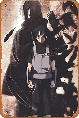 Affiches d'anime uchiha itachi manga, panneau en métal, décoration murale pour la maison