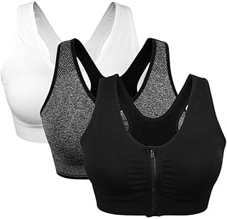 Soutien-gorge de sport sans armatures avec fermeture éclair sur le devant pour femme