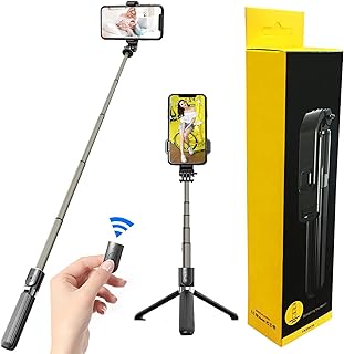 Perche à selfie portable améliorée de 33 pouces en alliage d'aluminium avec trépied