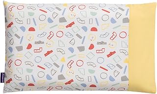 Taie d'oreiller clifamama pour tout-petits - 100 % coton - gris/jaune (3344)