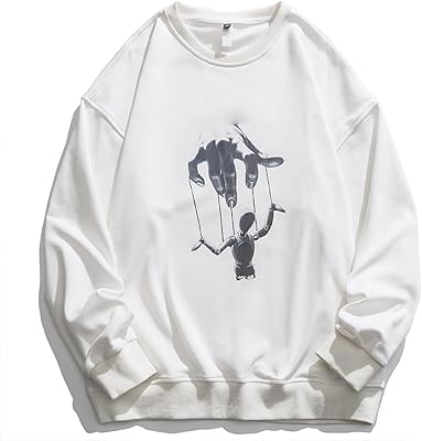 Jinqin pull pour hommes, sweat-shirt imprimé pour hommes streetwear o neck hoodies pull
