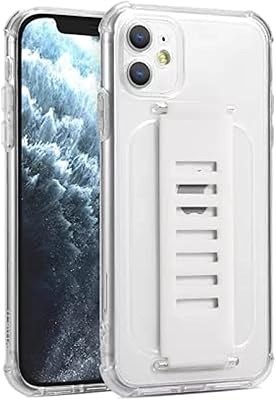 Coque de téléphone portable transparente antichoc avec bracelet en silicone souple pour iphone