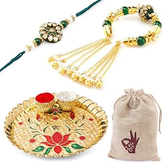 Ensemble rakhi lomba lanna wani design avec assiette gratuite 4 pièces ensemble traditionnel
