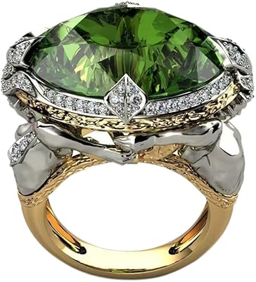 Bague de cocktail vintage en argent sterling 925 avec émeraude, taille ovale, pierre