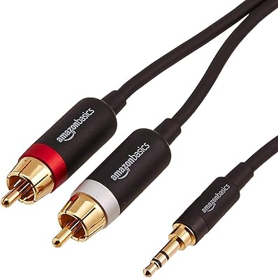 Câble audio stéréo amazonbasics 3,5 mm avec 2 connecteurs mâles vers adaptateur rca