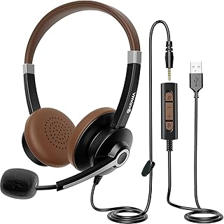 Casque usb avec microphone antibruit et contrôle d'appel intégré casque filaire