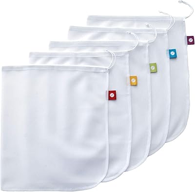 Sacs de produits réutilisables m&j, sacs en filet lavables pour fruits et légumes