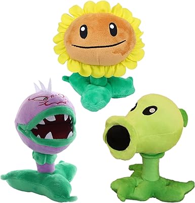 Jisao 3 pièces bvz zombies en peluche plantes ensembles jouet peacehooter douce