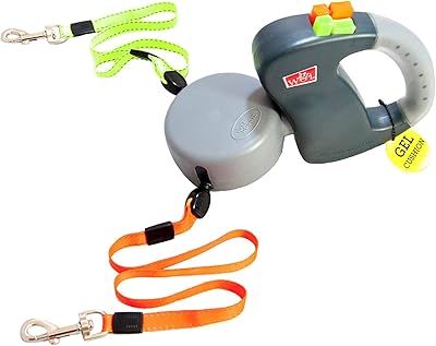 Wigz 2 chiens rétractables, gris, petit/moyen, wig07314-kw