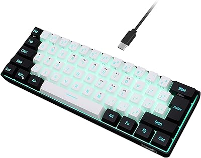 Clavier de jeu filaire sunboardery 60% avec rétroéclairage rvb de petite taille