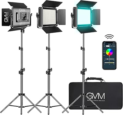 Lampe vidéo led gvm rvb avec contrôle bluetooth 880rs 60 w