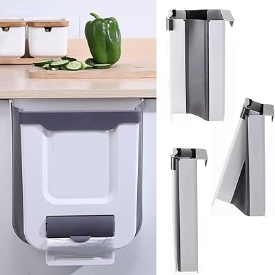 Poubelle pliable de cuisine de 2,6 gallons, petite poubelle pliable en plastique