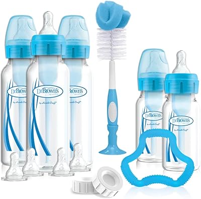 Ensemble d'alimentation pour bébé dr. brown's, col étroit, bleu, sb05405-esx