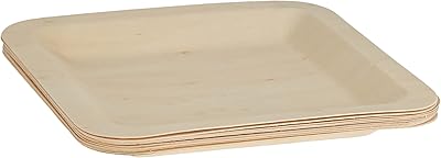 Assiettes rondes en bois biodégradables fun® (8,5 pouces, 10 pièces) assiettes à légumes