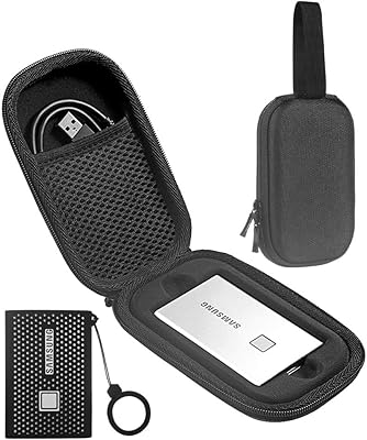 Étui de transport antichoc zaracle + housse en silicone combo pour samsung t7