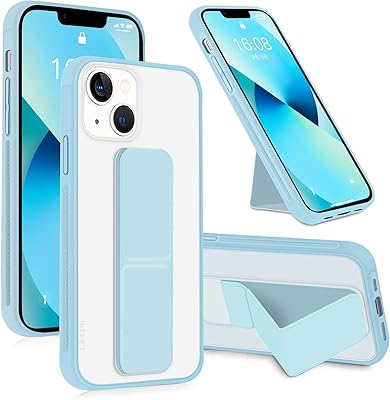 Infosun coque de protection pour iphone 13 coque mate pliable béquille poignée