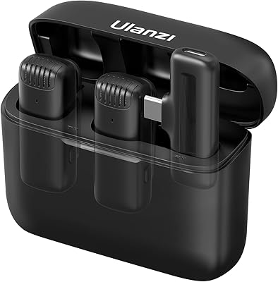 Ulanzi j12 microphone lavalier sans fil pour téléphone port usb c