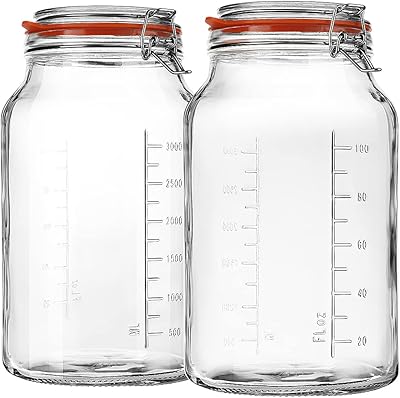 Bocaux en verre à ouverture extra large avec couvercles à charnière, bocaux