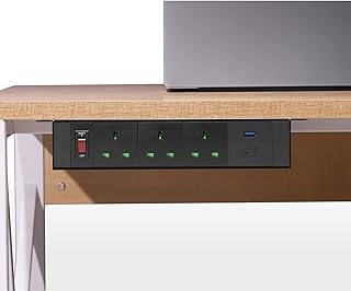 Prise de courant de bureau denolink avec usb c multiprise en alliage
