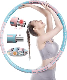 Hula hoop pour l'exercice, 6 sections détachables, noyau en acier inoxydable avec mousse