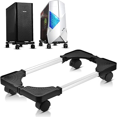 Support de tour d'ordinateur, support de processeur mobile réglable avec roues pivotantes, support