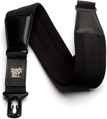 Sangle de guitare confortable en néoprène arnie ball polylock, noire, large (p04146)