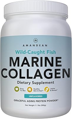 Supplément de poudre de collagène marin anti-âge de qualité supérieure amandian (17,6 oz)