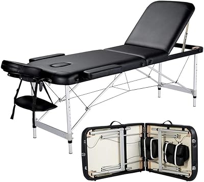 Table de massage portable pliable x-max strength avec cadre en aluminium léger, hauteur