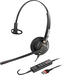 Casque usb avec microphone antibruit et contrôle du volume casque d'ordinateur ultra confortable