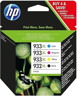 Cartouches d'encre originales hp c2p42ae 932xl/933xl à haut rendement, noir/cyan/magenta/jaune, multipack