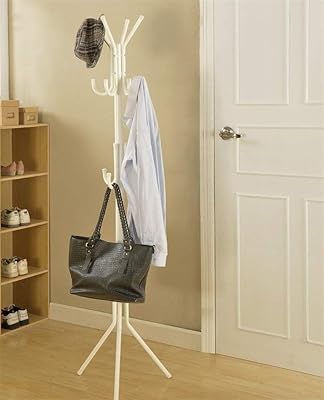 Porte-manteau sur pied en métal vio, porte-chapeau 11 crochets pour veste, portefeuille, porte-écharpe