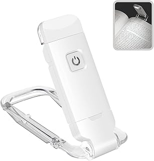 Lampe de lecture de livre, lampe à pince led blanche avec 2 luminosités