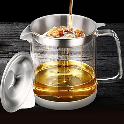 Pot de filtre à huile en verre transparent de 1,5 l/50 oz