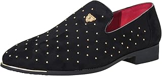 Mocassins à enfiler modernes à bout pointu et rivets brillants pour hommes, grande