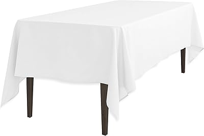 Nappe rectangulaire en polyester, taille 60 x 102 pouces, blanche, de lenin tribull