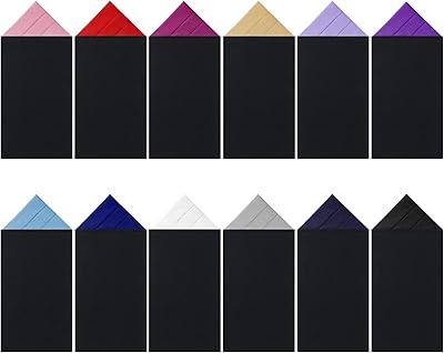 12 pièces mouchoirs de poche pour hommes en polyester pré-pliés carrés