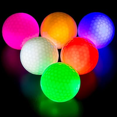 Balles de golf led qui brillent dans le noir 6 balles lumineuses