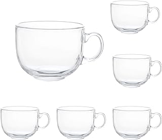Grandes tasses en verre de 16 oz avec poignée pour café, thé, soupe