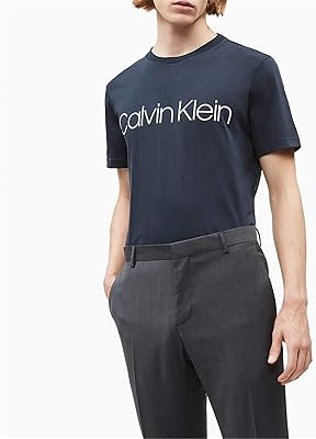 T-shirt en coton calvin klein pour homme avec logo sur le devant