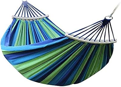 Hamac double portable pour extérieur 200 x 150 cm - bleu 001