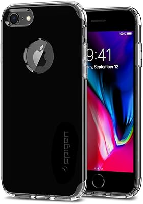 Coque/coque spigen hybrid armor pour iphone 7 - noir foncé