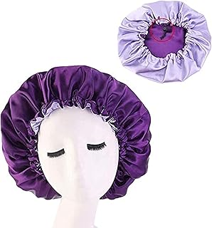 Bonnet réversible réglable en satin pour femme (violet)
